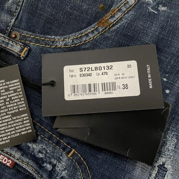 NWT Auth Dsquared2 COOL GIRL Blue Slim Fit Ripped Jeans ITALY Sz 38 - Picture 6 of 11